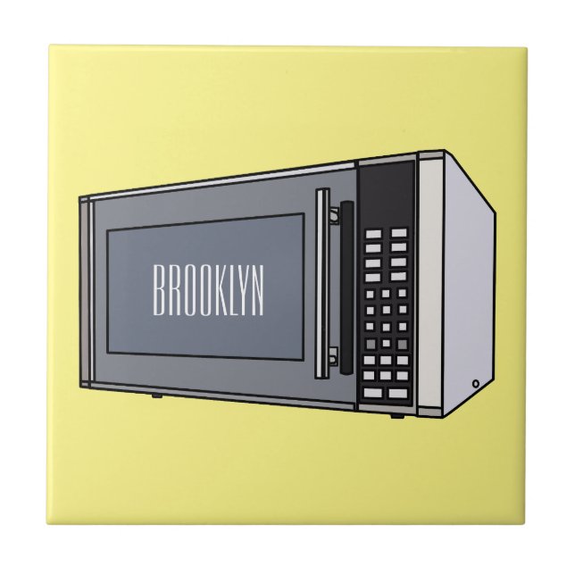Microwave cartoon illustration tile (Front)