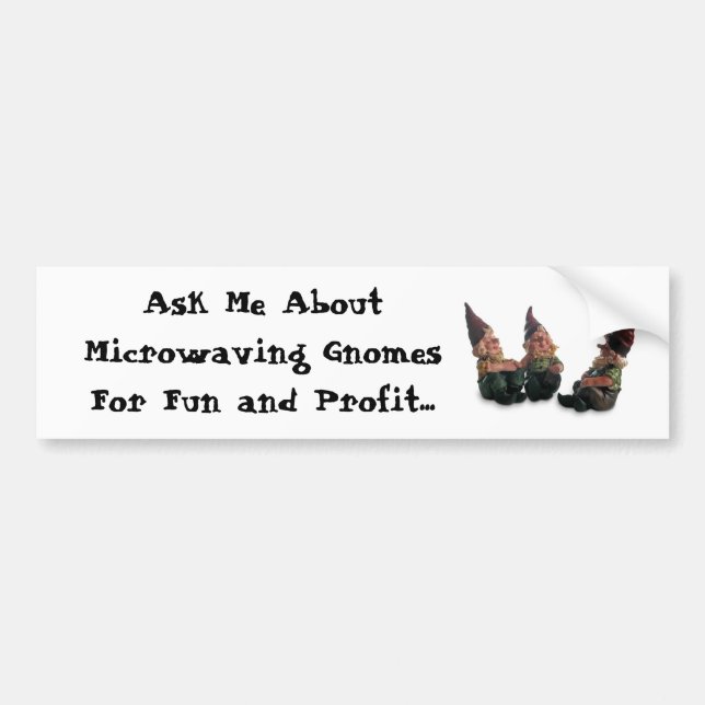 Microwave Gnomes Bumper Sticker (Front)