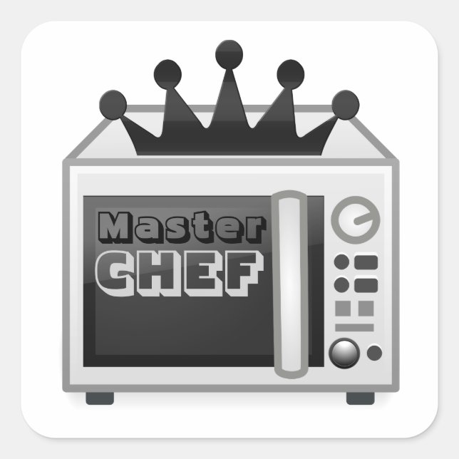Microwave Master Chef Square Sticker (Front)