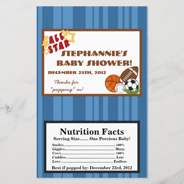 Microwave Popcorn Wrapper All-Star Blue (Front)