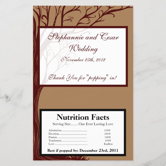 Microwave Popcorn Wrapper Autumn Tree (Front)