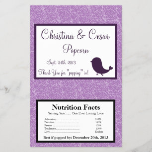 Microwave Popcorn Wrapper Bird Swing Purple BG