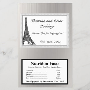 Microwave Popcorn Wrapper Black Eiffel Tower