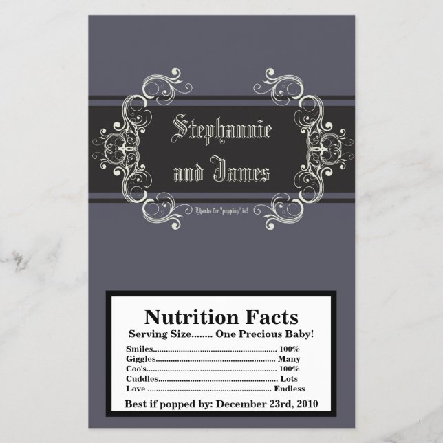 Microwave Popcorn Wrapper Black Tie Affair Grey (Front)