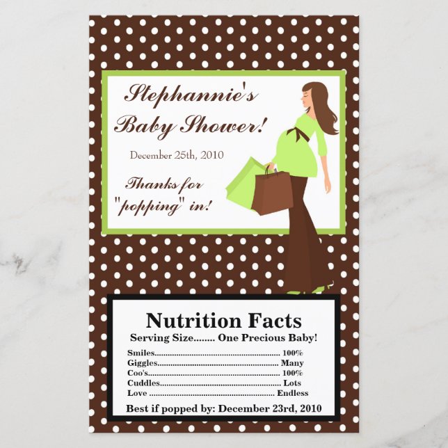 Microwave Popcorn Wrapper Green Mod Mum Polka Dots (Front)