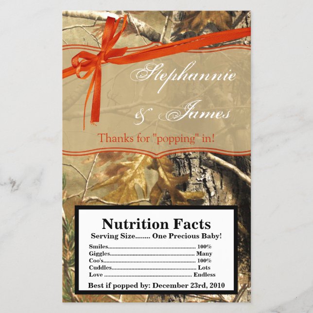 Microwave Popcorn Wrapper Hunters Camoflouge Camo (Front)