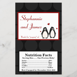 Microwave Popcorn Wrapper Penguin Love Couple Mate