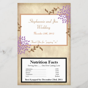 Microwave Popcorn Wrapper Purple and green Floral