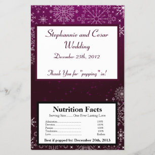 Microwave Popcorn Wrapper Purple Stars / Snowflake