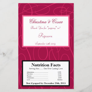 Microwave Popcorn Wrapper Raspberry Pink Loops/Swi
