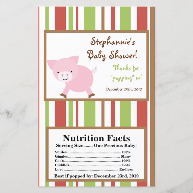 Microwave Popcorn Wrapper Red Barn Farm Pig (Front)