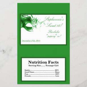 Microwave Popcorn Wrapper Sweet 16 Green