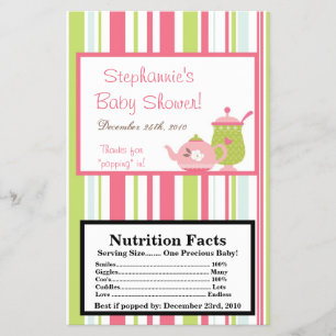 Microwave Popcorn Wrapper Tea Party Pink Pastel