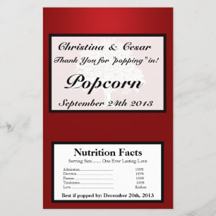 Microwave Popcorn Wrapper White Tree Red Black Str