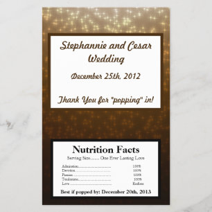 Microwave Popcorn Wrapper Winter Brown / Stars