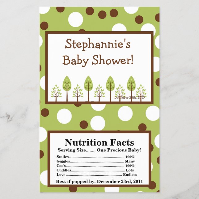 Microwave Popcorn Wrapper Woodland Friends Trees (Front)