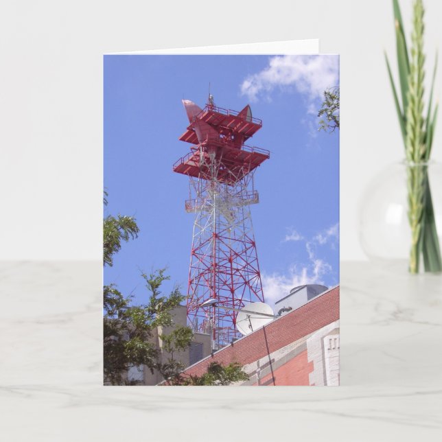 Microwave Relay Radio Telecom Tower Greeting Card (Front)