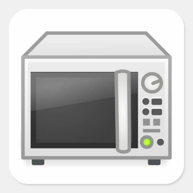 Microwave Square Sticker (Front)