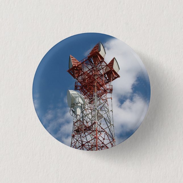 Microwave Telecommunications Tower 3 Cm Round Badge (Front)