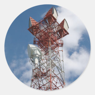 Microwave Telecommunications Tower Classic Round Sticker