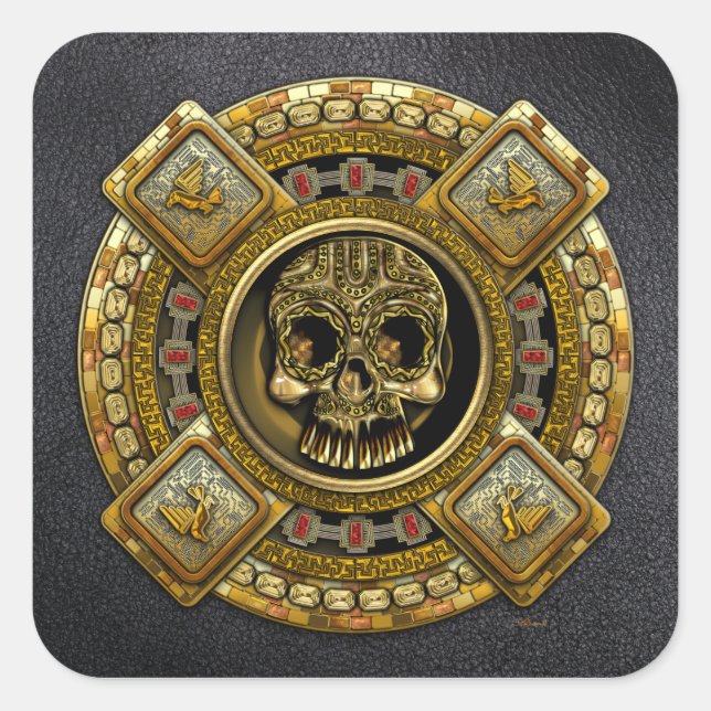 Mictlantecuhtli – Aztec God of Death Square Sticker (Front)