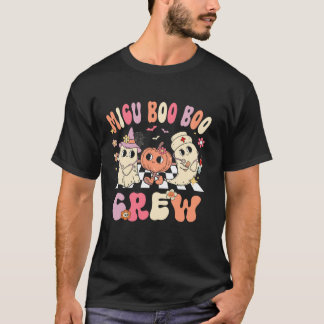 MICU Nurse Boo Crew Funny Ghost Women Nurse Hallow T-Shirt