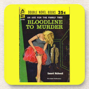 mid-1950s Bloodline to Murder pulp cover Coaster