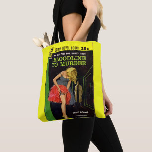 mid-1950s Bloodline to Murder pulp cover Tote Bag