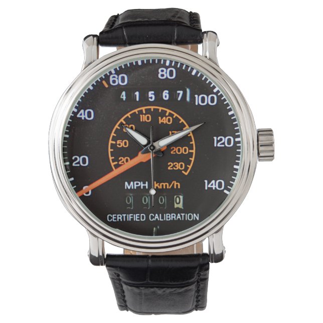 Mid 1980s Classic Sports Car Police Speedometer Watch (Front)