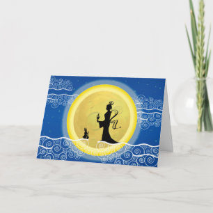 Mid-Autumn Festival Card, Moon Goddess Jade Rabbit Card