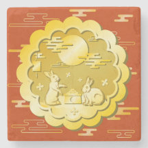 Mid Autumn Festival Gold Mooncake Moon Rabbit