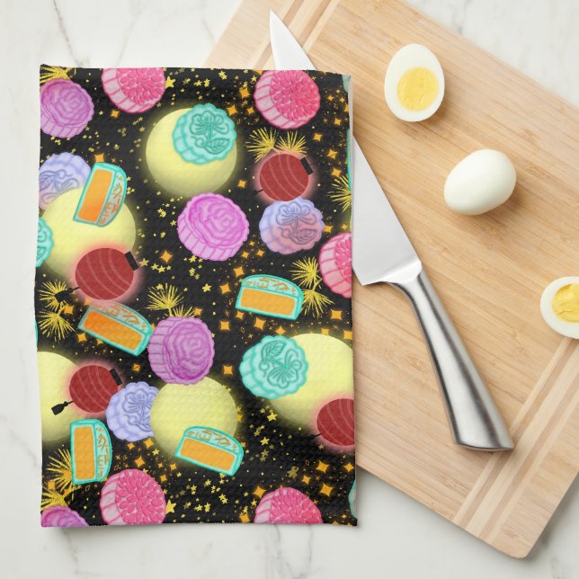 Mid Autumn festival midnight Kitchen Towel (Quarter Fold)