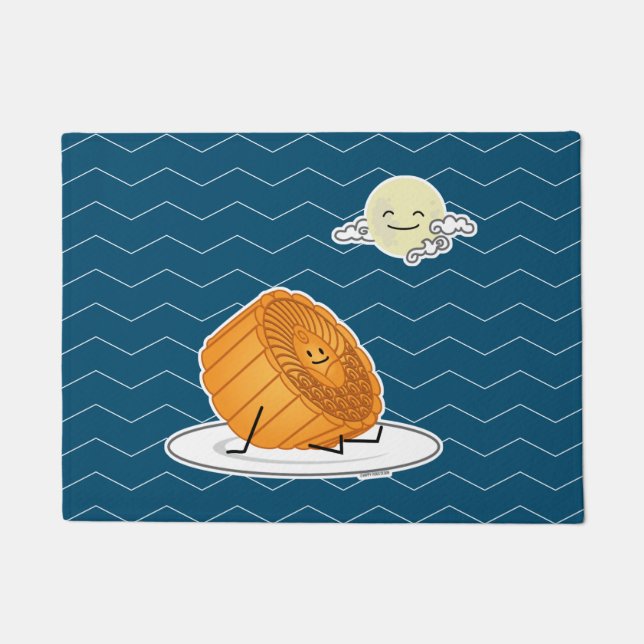 Mid Autumn Festival Moon cake lunar mooncakes past Doormat (Front)