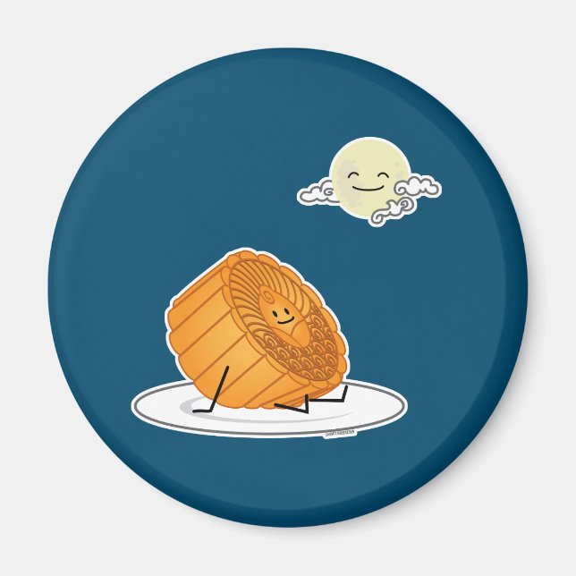 Mid Autumn Festival Moon cake lunar mooncakes past Magnet (Front)