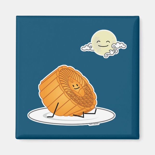 Mid Autumn Festival Moon cake lunar mooncakes past Magnet (Front)