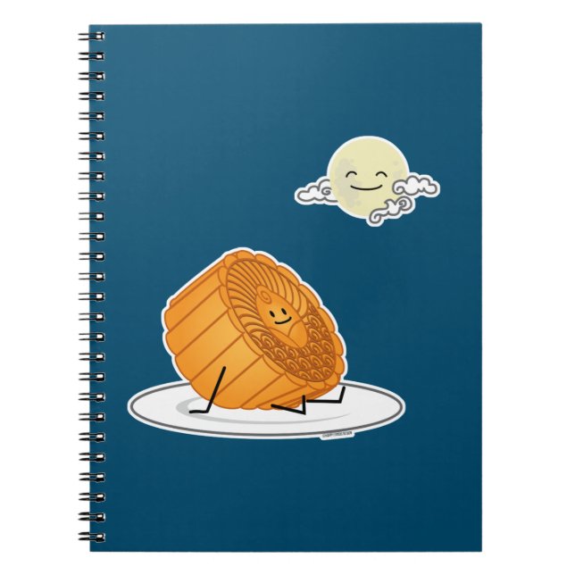 Mid Autumn Festival Moon cake lunar mooncakes past Notebook (Front)