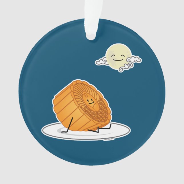 Mid Autumn Festival Moon cake lunar mooncakes past Ornament (Front)