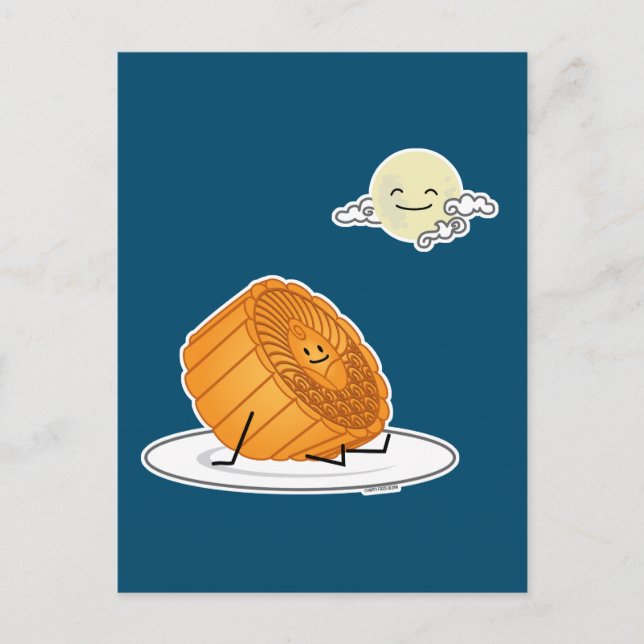 Mid Autumn Festival Moon cake lunar mooncakes past Postcard (Front)