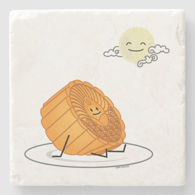 Mid Autumn Festival Moon cake lunar mooncakes past Stone Coaster (Front)