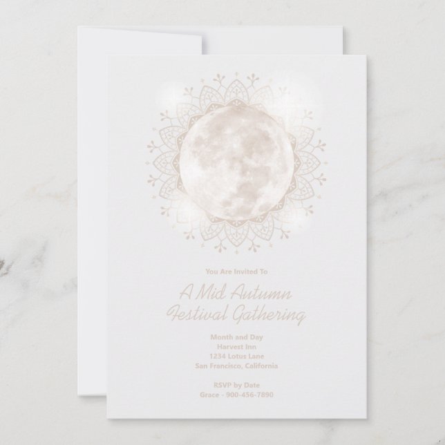 Mid Autumn Festival Moon Mandala  Invitation (Front)