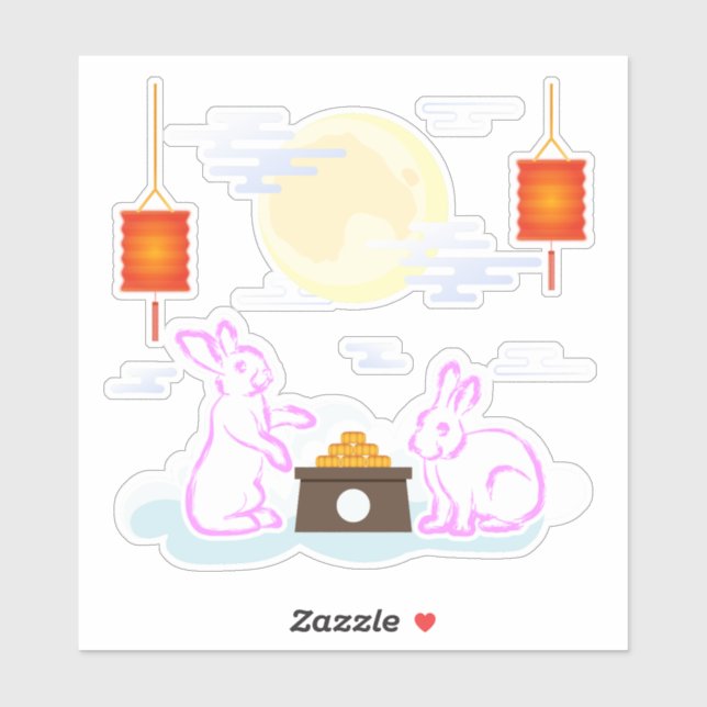 Mid Autumn Festival Moon Rabbit Mooncake Clouds (Sheet)