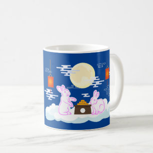 Mid Autumn Festival Moon Rabbit Mooncake Clouds Coffee Mug