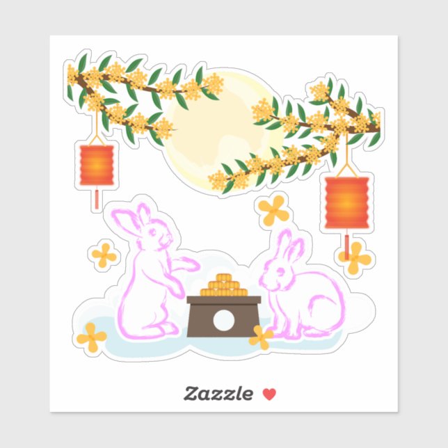 Mid Autumn Festival Moon Rabbit Mooncake Osmanthus (Sheet)