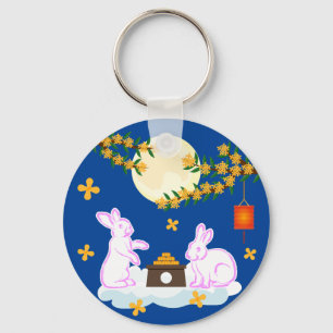 Mid Autumn Festival Moon Rabbit Mooncake Osmanthus Key Ring