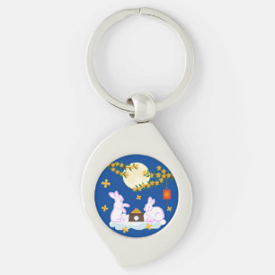 Mid Autumn Festival Moon Rabbit Mooncake Osmanthus Key Ring