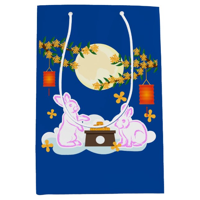 Mid Autumn Festival Moon Rabbit Mooncake Osmanthus Medium Gift Bag (Front)