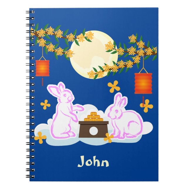 Mid Autumn Festival Moon Rabbit Mooncake Osmanthus Notebook (Front)