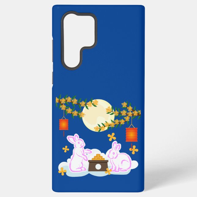 Mid Autumn Festival Moon Rabbit Mooncake Osmanthus Samsung Galaxy S22 Ultra Case (Back)
