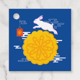 Mid Autumn Festival Mooncake Jumping Moon Rabbit Favour Tags