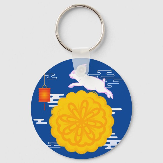 Mid Autumn Festival Mooncake Jumping Moon Rabbit Key Ring (Front)